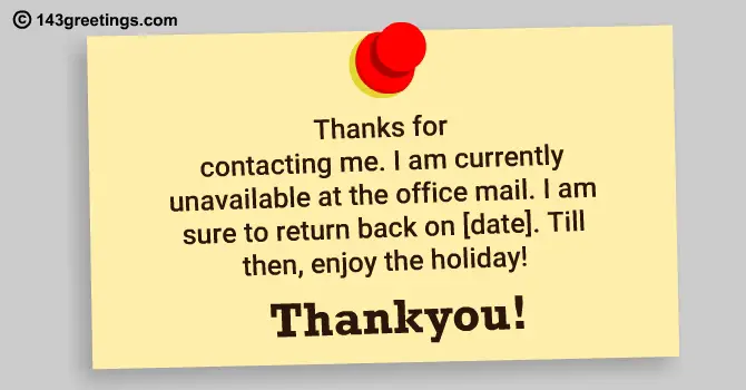 Out Of The Office Messages Sick Leave Example